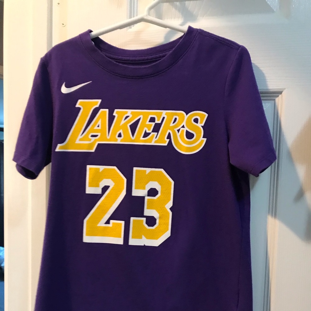 Nike Small Purple Lakers Lebron James kids shirt
